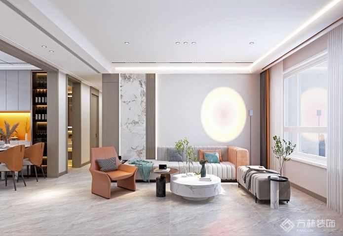 西湖城109㎡现代简约装修效果图