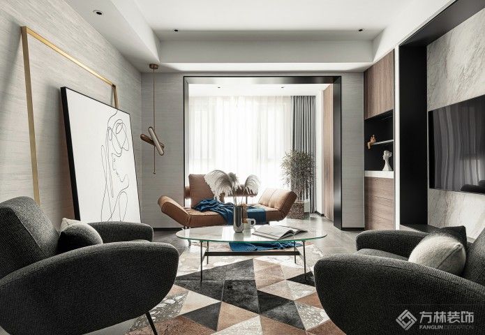 一江璟城125㎡现代简约装修效果图