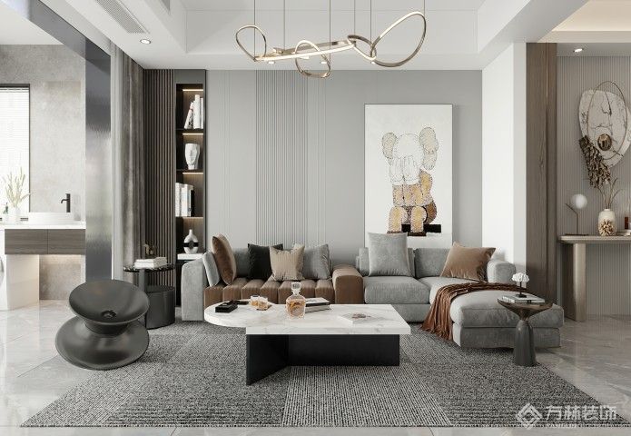 绿地国际理想城三期144㎡现代简约装修效果图