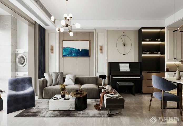 首地云梦台115㎡现代轻奢装修效果图