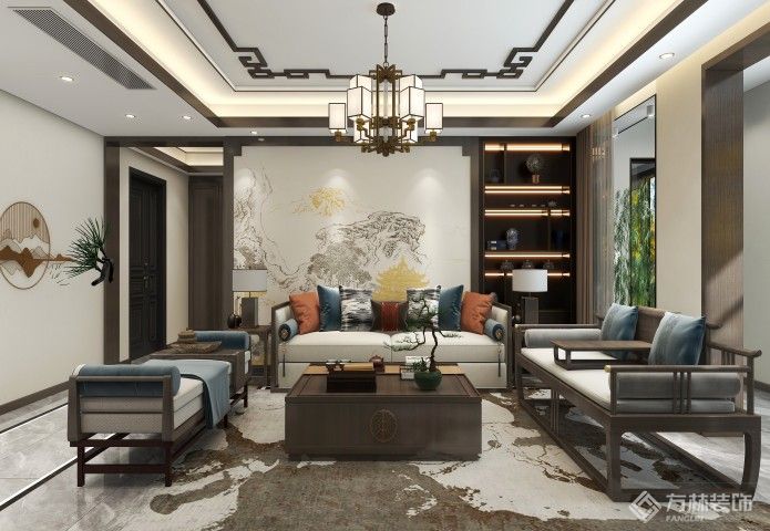 东湖·楚世家240㎡新中式风格装修效果图