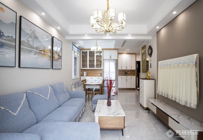 烽火茗盛绿堓90㎡现代中式装修效果图