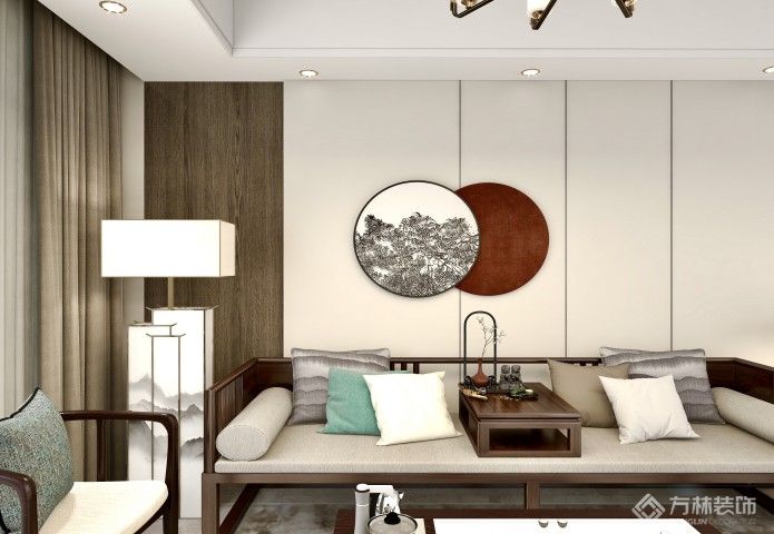 楚天都市沁园112㎡现代中式装修效果图