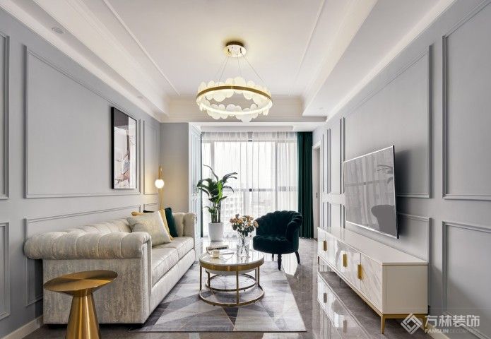 东湖城78㎡美式轻奢装修效果图