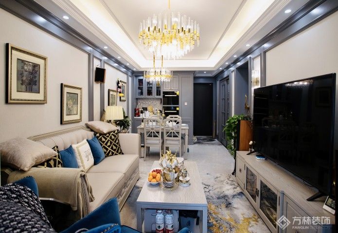 融创澜岸108㎡美式轻奢装修效果图