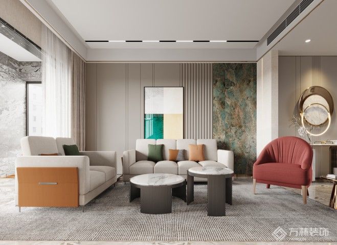 华发外滩首府170㎡港式轻奢装修效果图