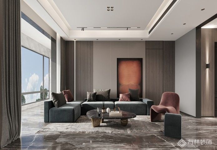 华发外滩首府197㎡港式轻奢装修效果图