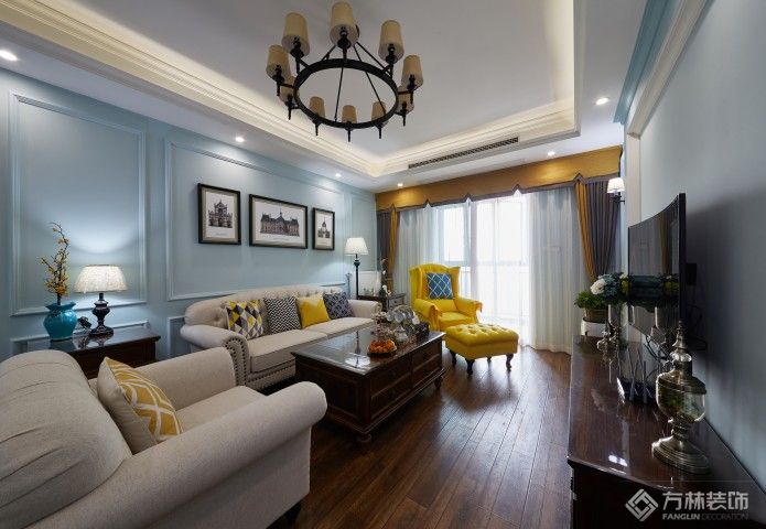 金地天悦137㎡美式风格装修效果图