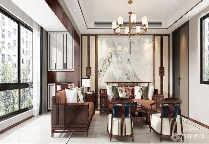 武汉院子368㎡新中式装修效果图