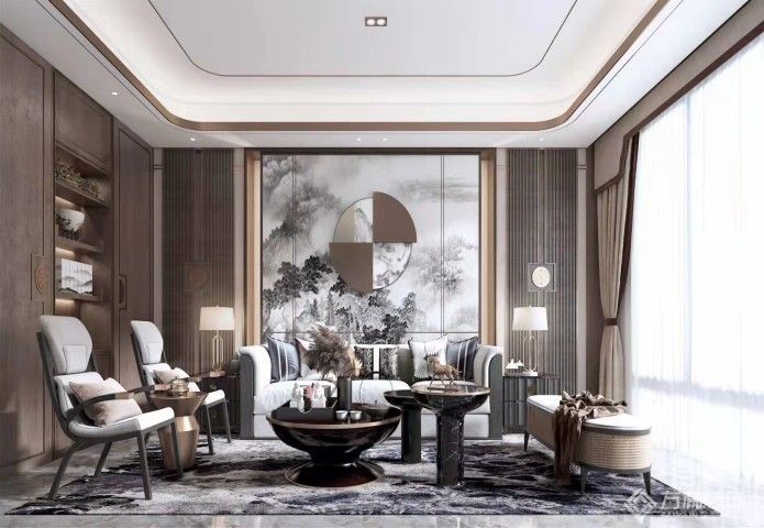金沙泊岸220㎡新中式装修效果图